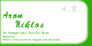 aron miklos business card