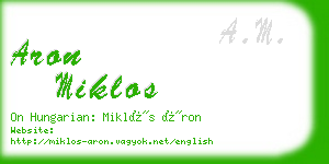 aron miklos business card